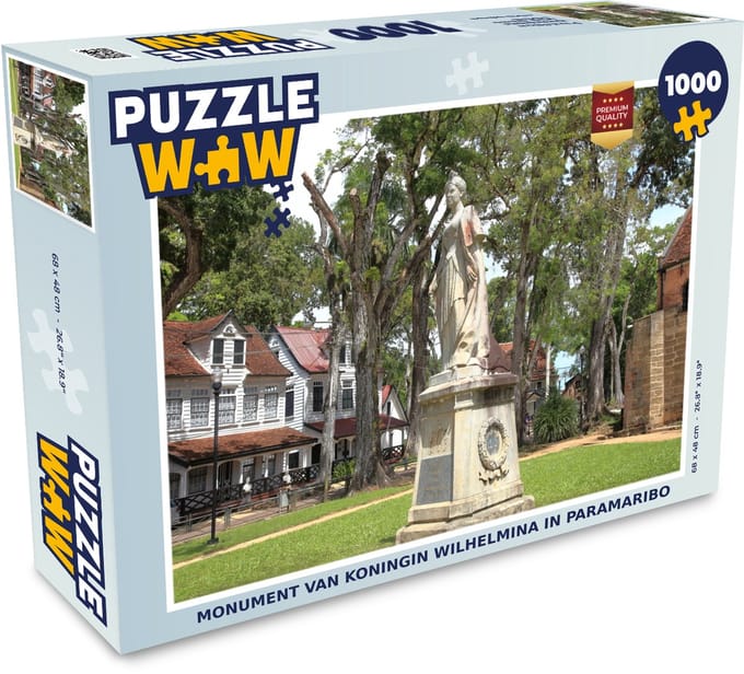 Puzzel Monument van koningin Wilhelmina in Paramaribo - Legpuzzel - Puzzel 1000 stukjes volwassenen