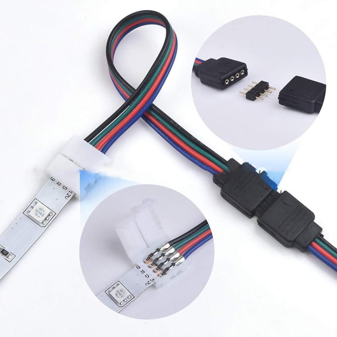 Kit de connecteurs de bande LED 5050 RGB, 95 pièces, avec cavaliers de bande en forme de T et de L, accessoire de bande LED multicolore
