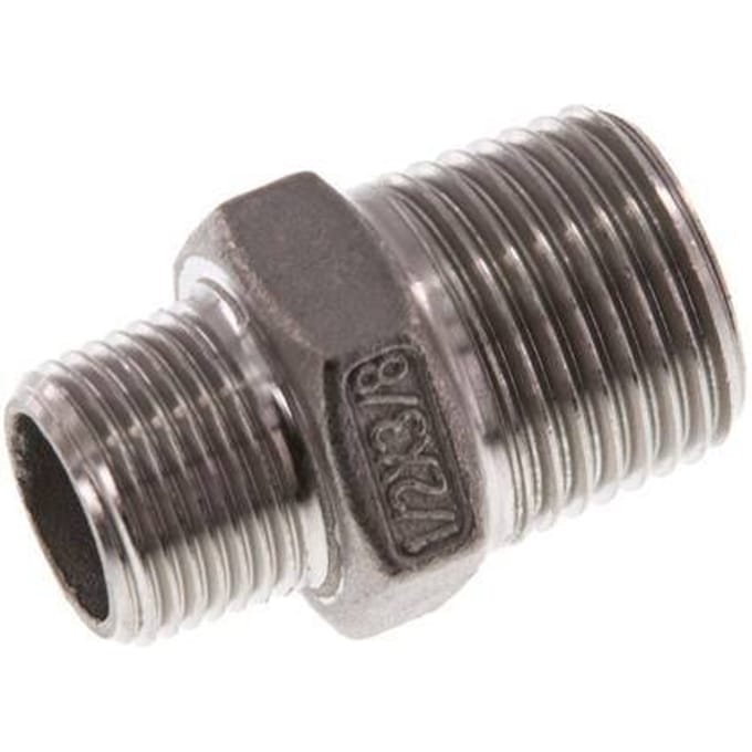 R 1/2'' x R 3/8'' RVS Borstnippel 16 Bar [2 Stuks]