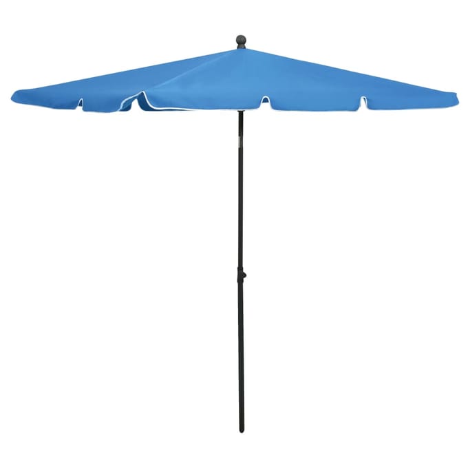 vidaXL Parasol met paal 210x140 cm azuurblauw