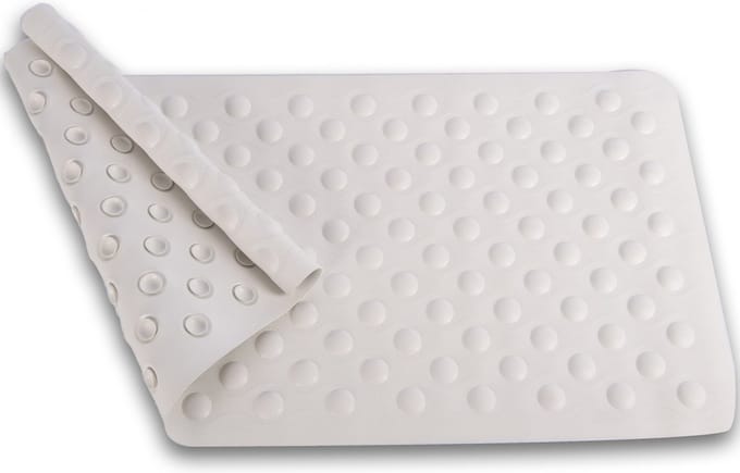 Witte Rubberen Antislip Badmat - 37cm x 76cm | Veilig en Duurzaam voor Badkamer en Douche