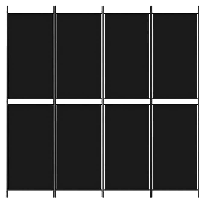 vidaXL - Kamerscherm - met - 4 - panelen - 200x200 - cm - stof - zwart