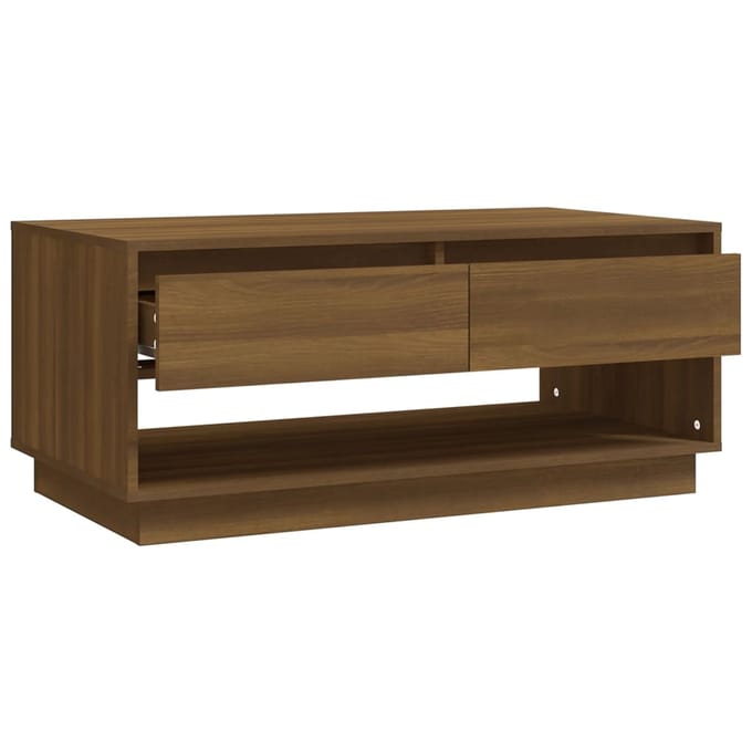 vidaXL - Salontafel - 102,5x55x44 - cm - bewerkt - hout - bruin - eikenkleurig