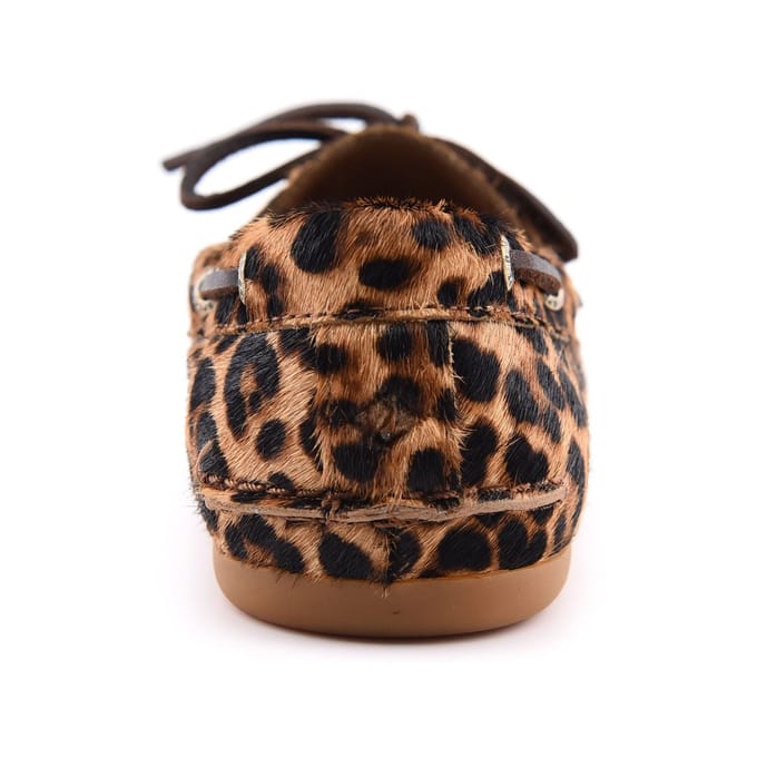 Sperry Slimboat Leren Dames Leopard Standaard Bootschoenen