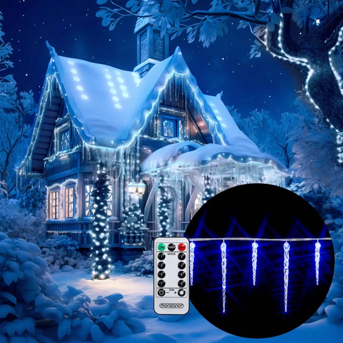 Monzana Lichtsnoer 40 LED - met Afstandsbediening IP44 - Blauw