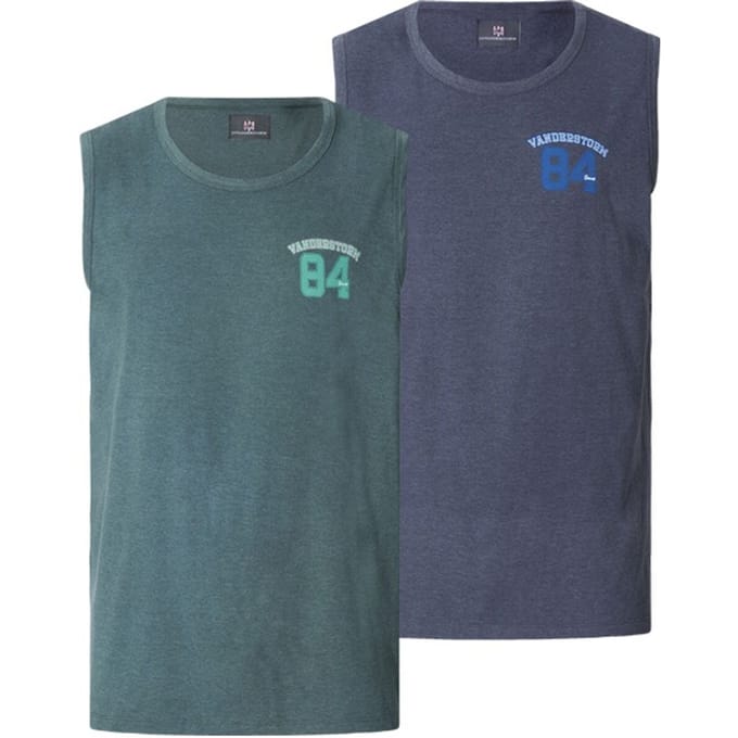 Dubbelpak tanktop PORO donkerblauw petrol