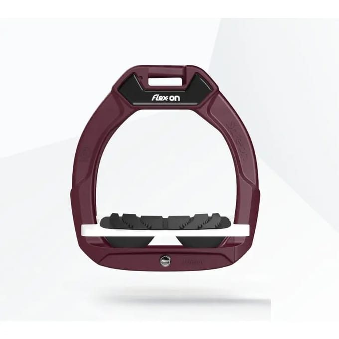 Veiligheidse-ruiterijbeugels Incliné Grip Bordeaux/Wit/Zwart kind Flex-On Safe-On
