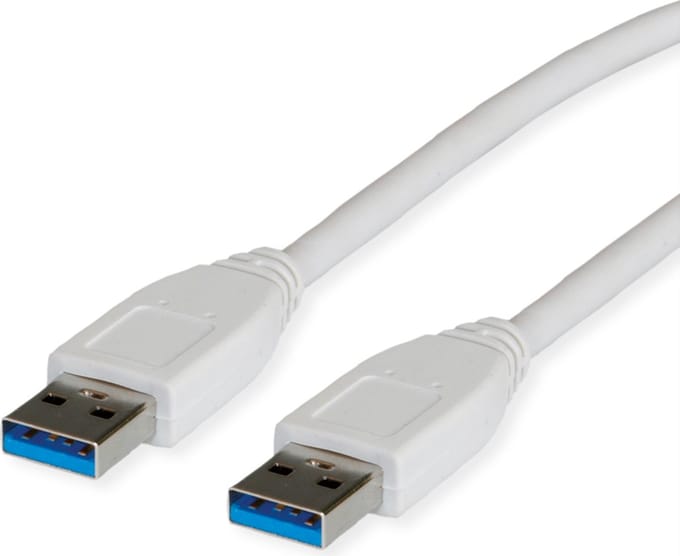 VALUE USB 3.2 Gen 1 kabel, type A-A, wit, 3 m