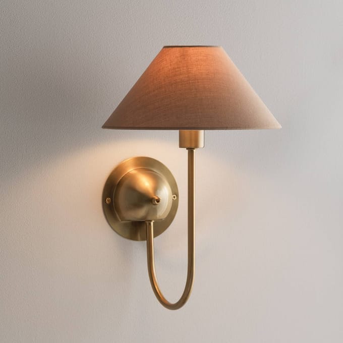 Globen Lighting wandlamp IRIS, mokkabruin, hoogte 32 cm