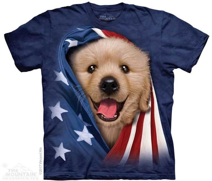 T-shirt Patriotic Golden pup S