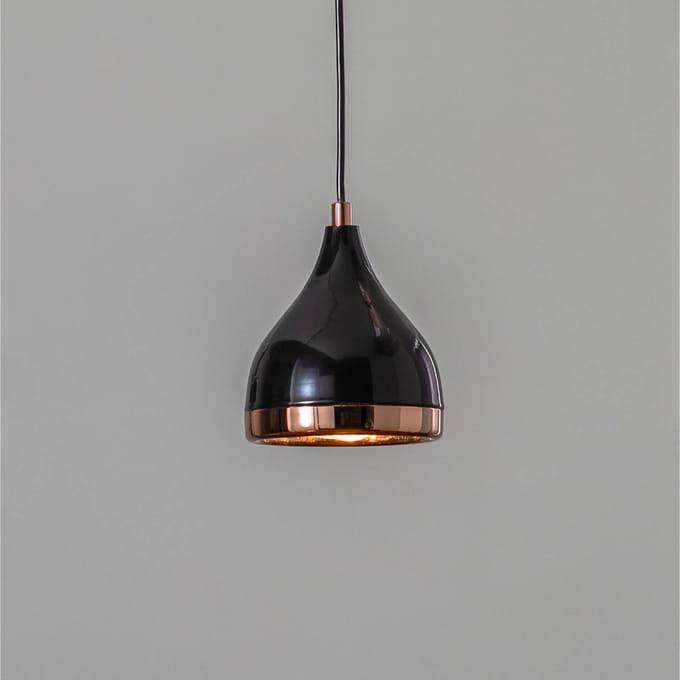 Opviq Hanglamp Yildo 7000 1-lamp Ø15cm zwart/koper