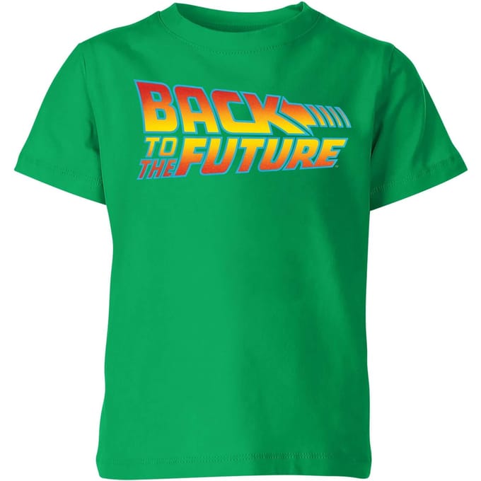 Back To The Future Classic Logo Kids' T-Shirt - Green - 122/128 (7-8 jaar)