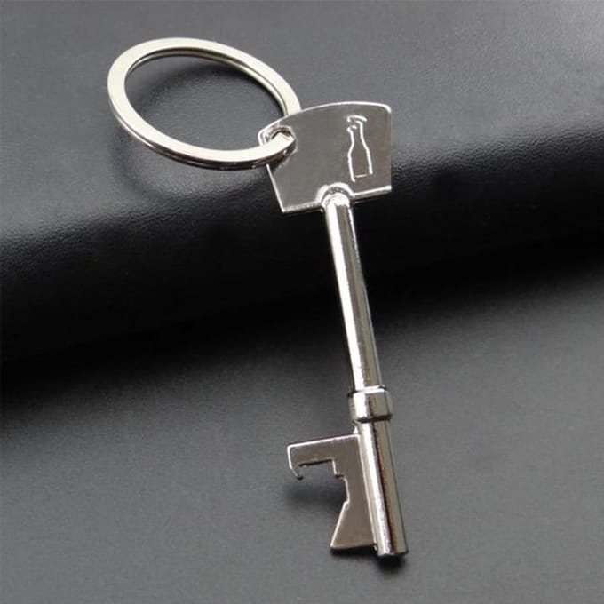 Jumada - Flesopener Sleutel – Bieropener – Sleutelhanger – Zilver