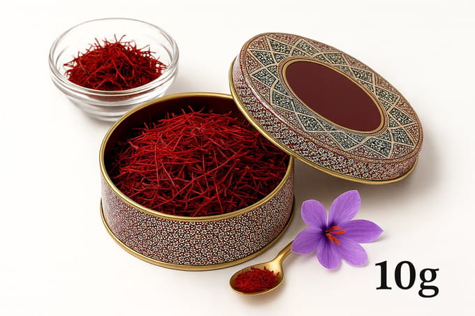 Saffraan 10 g – Premium Iraanse kwaliteit | 100% puur | Super Negin | 1e Klasse Gecertificeerd