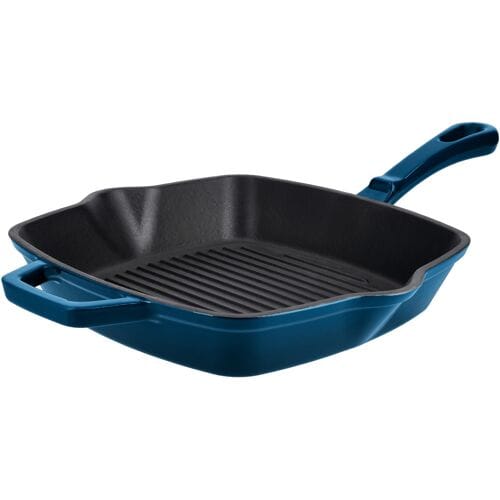 SILVERCREST Gietijzeren grillpan of koekenpan (Vierkant, Blauw)