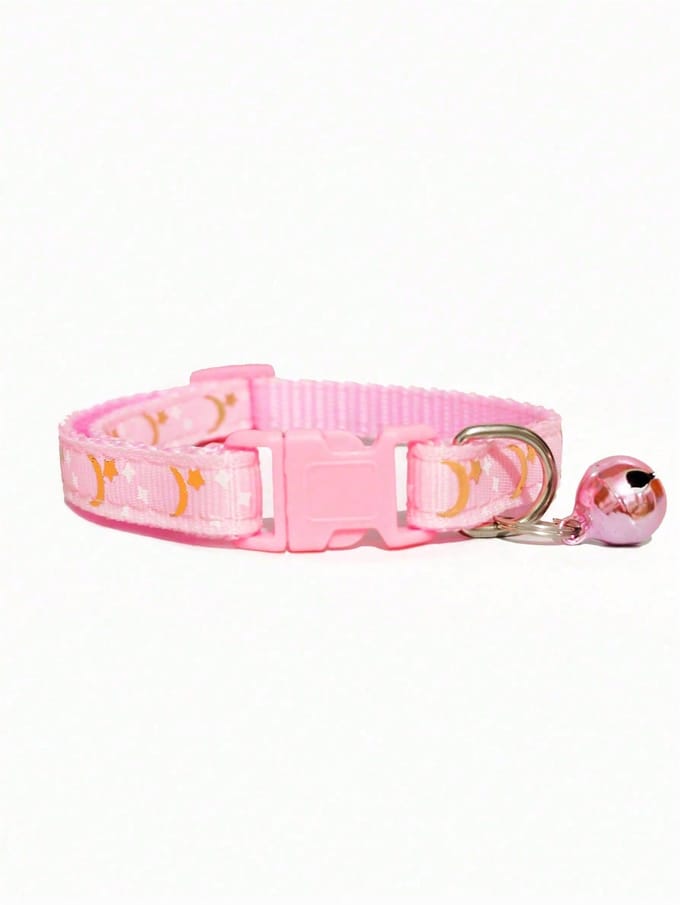 1 pièce Collier pour chat et chien étoile lune avec boucle réfléchissante one-size rose layette