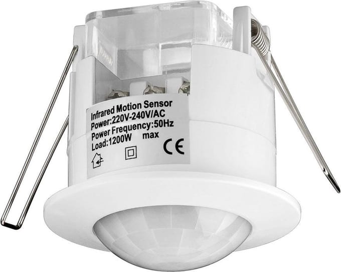 Bewegingsmelder - Inbouw - Relais - Ø61.5mm - 6 meter bereik - IP20 - 230 V - Wit - Allteq