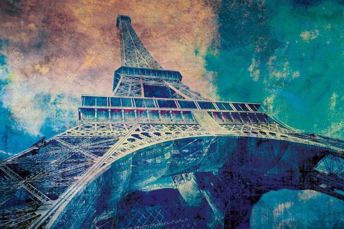 Fotobehang - Eiffel Tower Abstract I 375x250cm - Vliesbehang