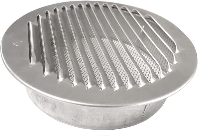 Ventilatierooster met Vliegengaas - Aluminium Keerrooster (100-160 mm)