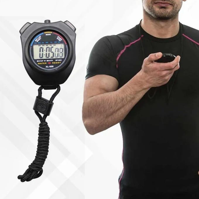 Elektronische Stopwatch Multifunctionele Draagbare Sport Stopwatch Timer met Digitaal Beeldscherm voor gray