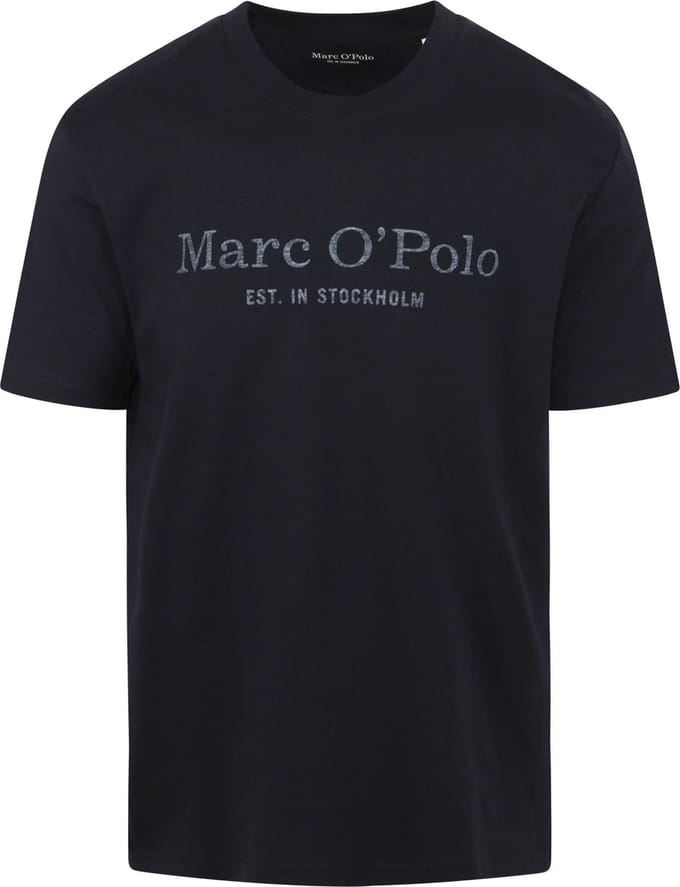 Marc O'Polo T-Shirt Logo Donkerblauw - Maat M - Heren - Casual T-shirts