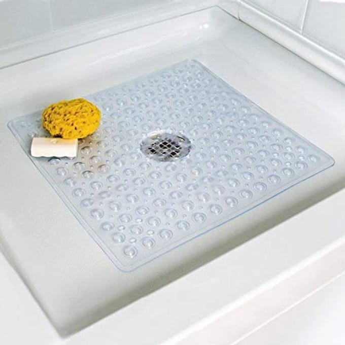 Vierkante antislip badmat met bubbeleffect - PVC - 43 x 43 cm