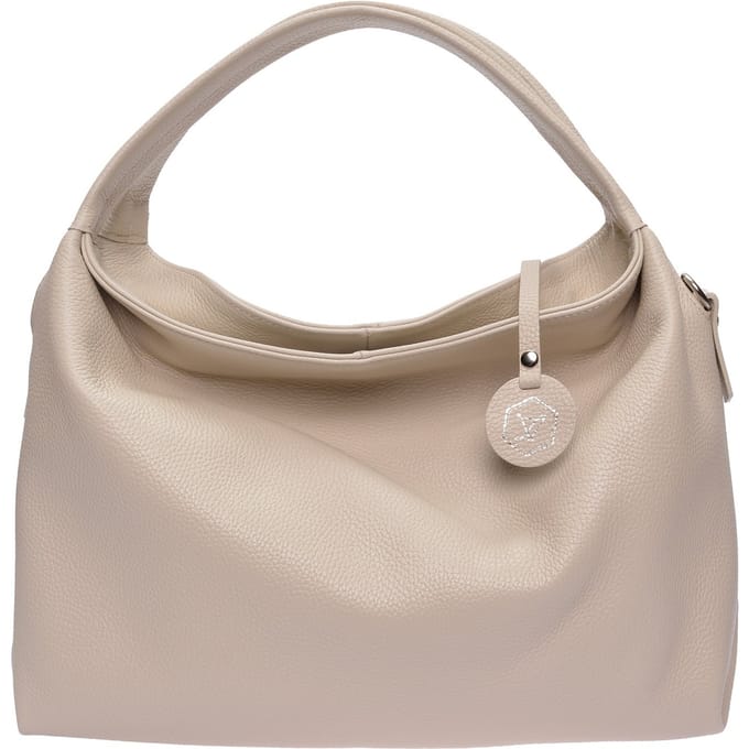 Luisa Vannini Beige Rundleer Tas