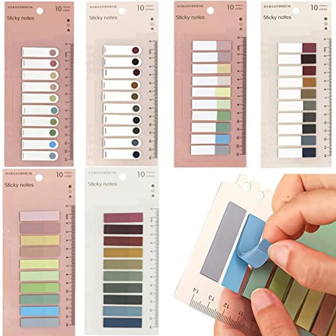 Zelfklevende Indexstickers met Liniaal - 1200 Stuks