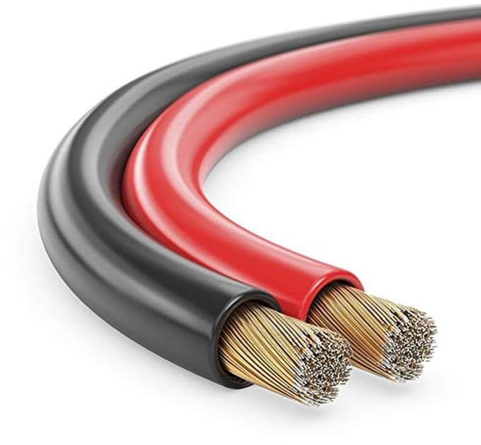 Luidsprekerkabel 2 x 1,50 mm² (boxkabel/audiokabel), 30,0 m, rood/zwart