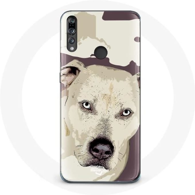 Hoesje - Huawei - P30 Lite - Pitbull Hond - Flexibel - Synthetische Bescherming wit