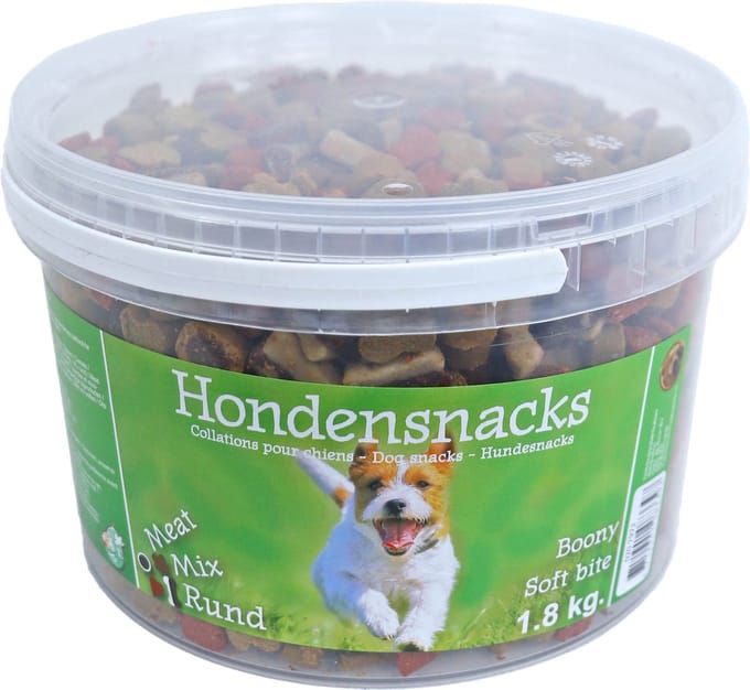 Boony - Hondensnack - SEMI MOIST MEAT MIX- Emmer van 1,8 kg