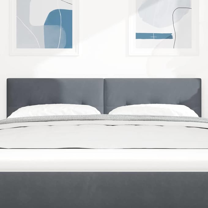 vidaXL - Hoofdbord - Donkergrijs - 160 - cm - Fluweel