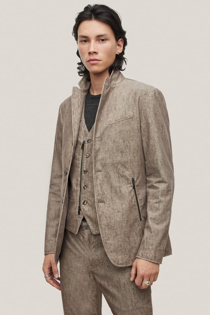 John Varvatos Slim Fit Convertible Peak Mushroom Größe: 56 | Blazer Outlet | Herren | Braun