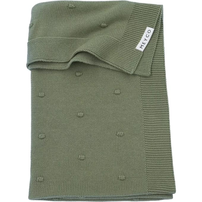 Meyco Baby Mini Knots wiegdeken - forest green - 75x100cm - 1.0 TOG