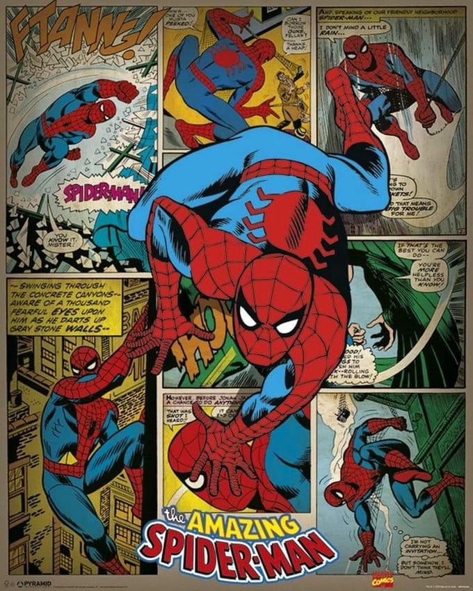 Marvel Poster - Hole In The Wall Spider-man - 50 X 40 Cm - Multicolor