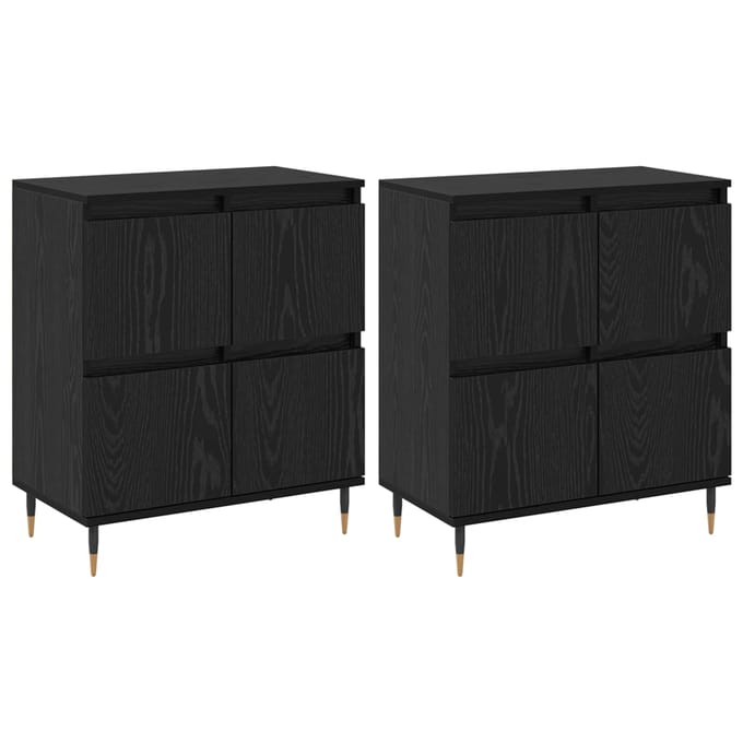 vidaXL - Opbergkast - 2 - st - Zwart - Eiken - 60 - x - 35 - x - 70 - cm