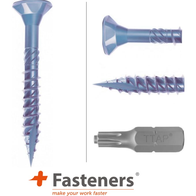 +Fasteners® Houtschroef verzinkt 8,0 x 100mm, 75 stuks