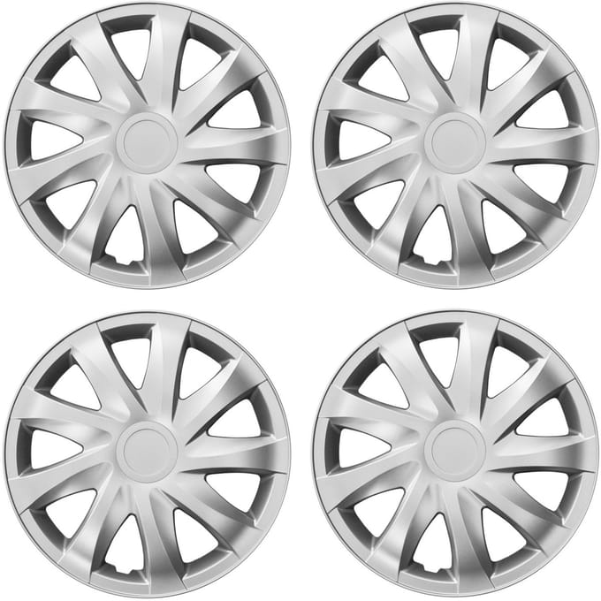 Universele wieldoppen 13'' NRM Draco zilver 4 stuks