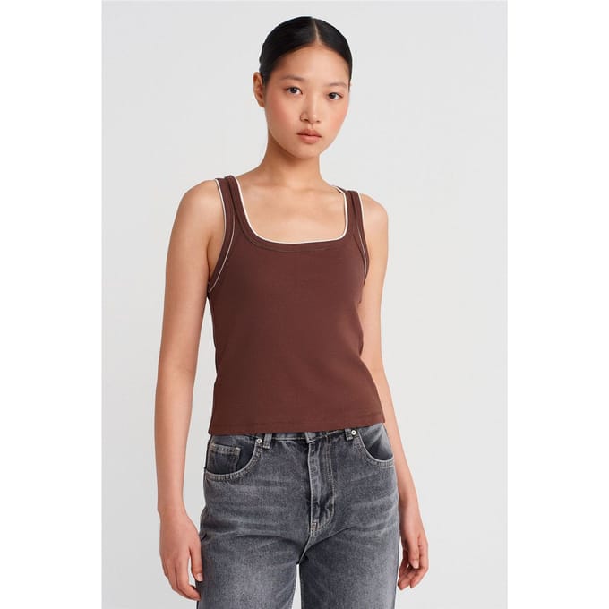 Dames Geribbelde Katoenen Camisole Blouse