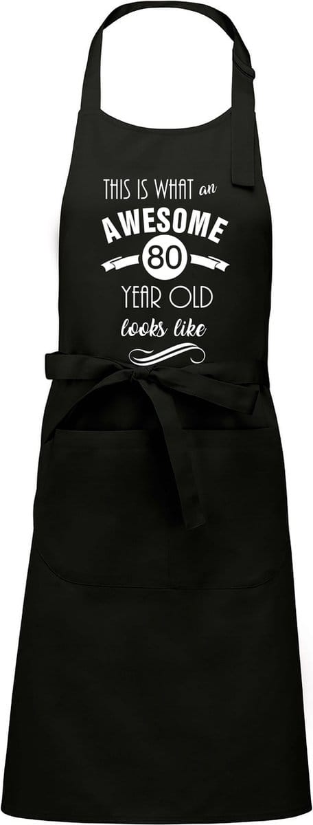 Awesome 80 year - 80 jaar cadeau - keukenschort - BBQ schort - verjaardag - zwart