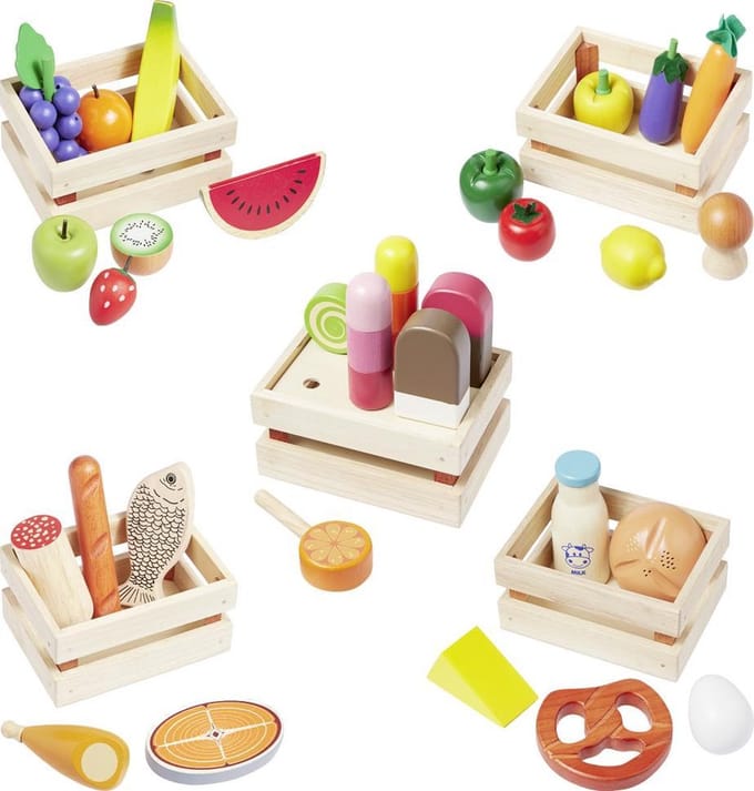 howa Houten Winkel Accessoires 35 - delig Groente, Fruit, Deegwaren en Ijs 14876