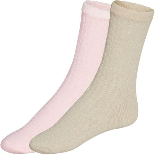 ESMARA 2 paar dames huissokken (Beige/lichtroze, 39-42)