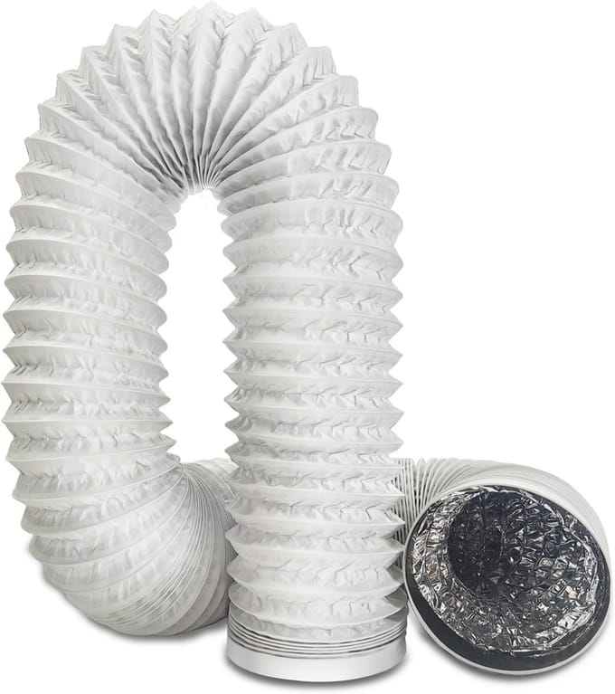Afvoerslang - Ventilatieslang - Luchtcirculatie - Flexibel en Duurzaam - 6 meter - Wit