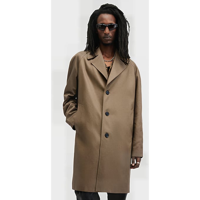 AllSaints Montell Mac Sand Brown Größe: S | Einreihige Mäntel Outlet | Herren | Braun
