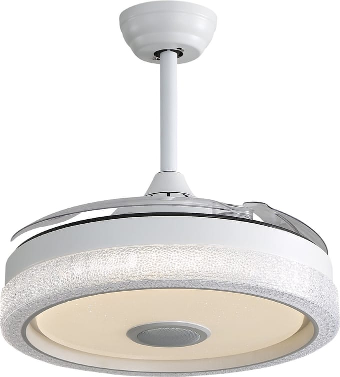 42 Inch Plafondventilator met 32W RGB LED-verlichting (3 Kleurtemperaturen + RGB), 3 ABS-bladen & DC-motor