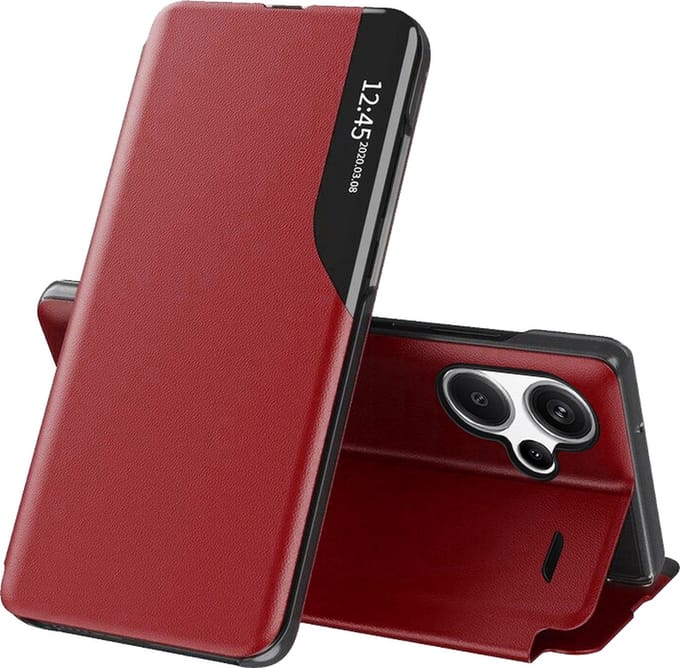 Hoesje geschikt voor Xiaomi Redmi Note 13 Pro Plus - Techsuit eFold Book Case - Rood