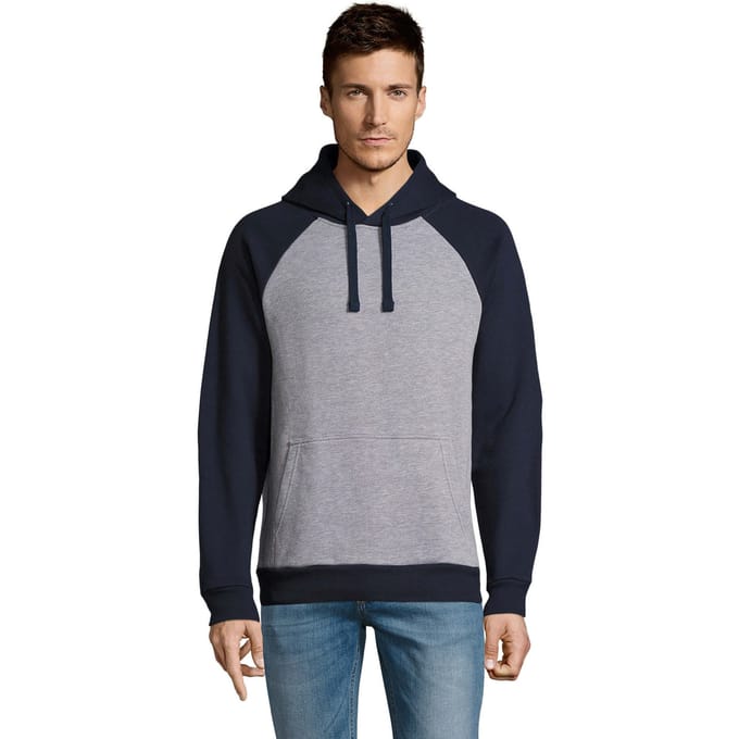SOLS Uniseks Seattle Sweatshirt voor volwassenen (Grijs gemêleerd/French Navy)