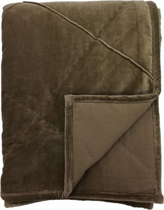Velvet Pintuck Quilted Lt Taup Throw -130 X 170