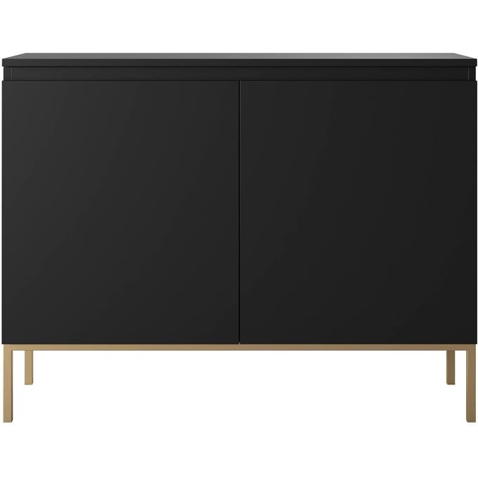 Selsey Bemmi - Dressoir - 100 cm - zwart met gouden poten