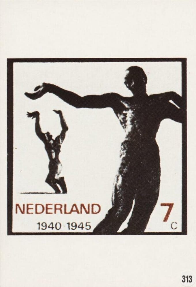 Briefkaart met afbeelding Monument : Gevallenen, Waalwijk postzegel